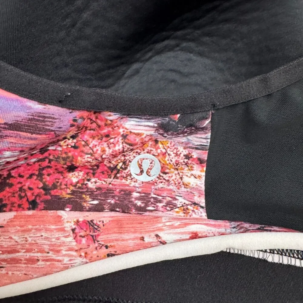 Lululemon Energy Blooming Pixie Abstract Padded Sports Bra Womens 8 Racerback
